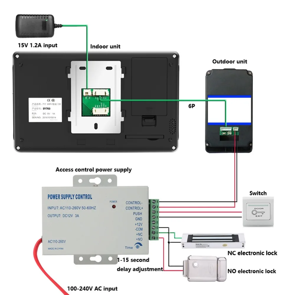 Домашний набор 7 &quotTFT проводной/беспроводной Wifi RFID пароль видео дверной звонок