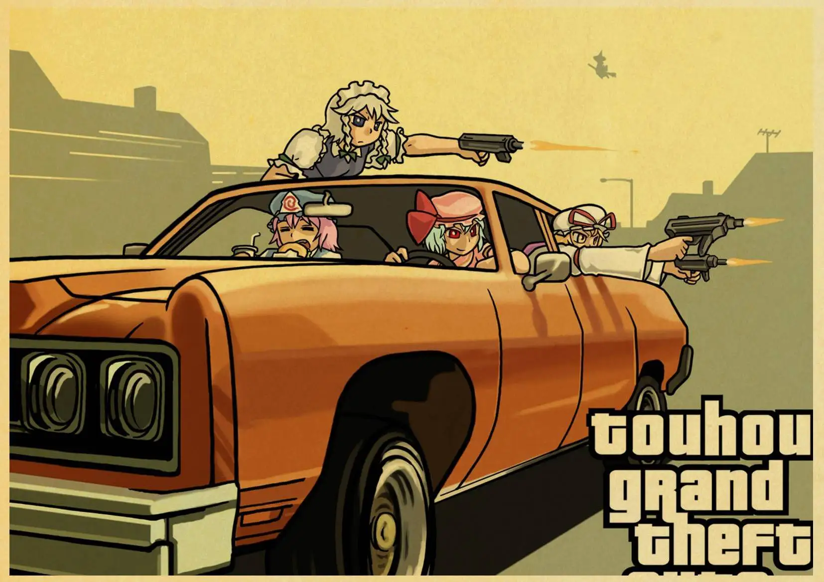 Grand Theft Auto GTA 5 игра ретро крафт-бумага плакат печатные настенные картины для гостиной винтажные декоративные наклейки на стену - Цвет: E102