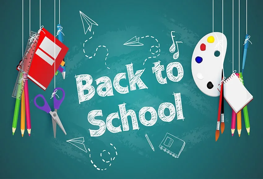 Фон для фотографий вернуться в школу карандаш доска детского обучения фон