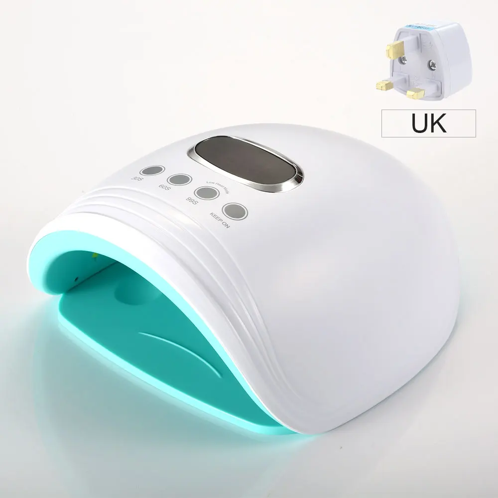 White-UK Cabina UV LED Gel Nail Dryer Lamp unha Professional Max60w Light Lamp for Gel Nails Polish Manicure 30Leds Nail Art Tool - Color: White-UK