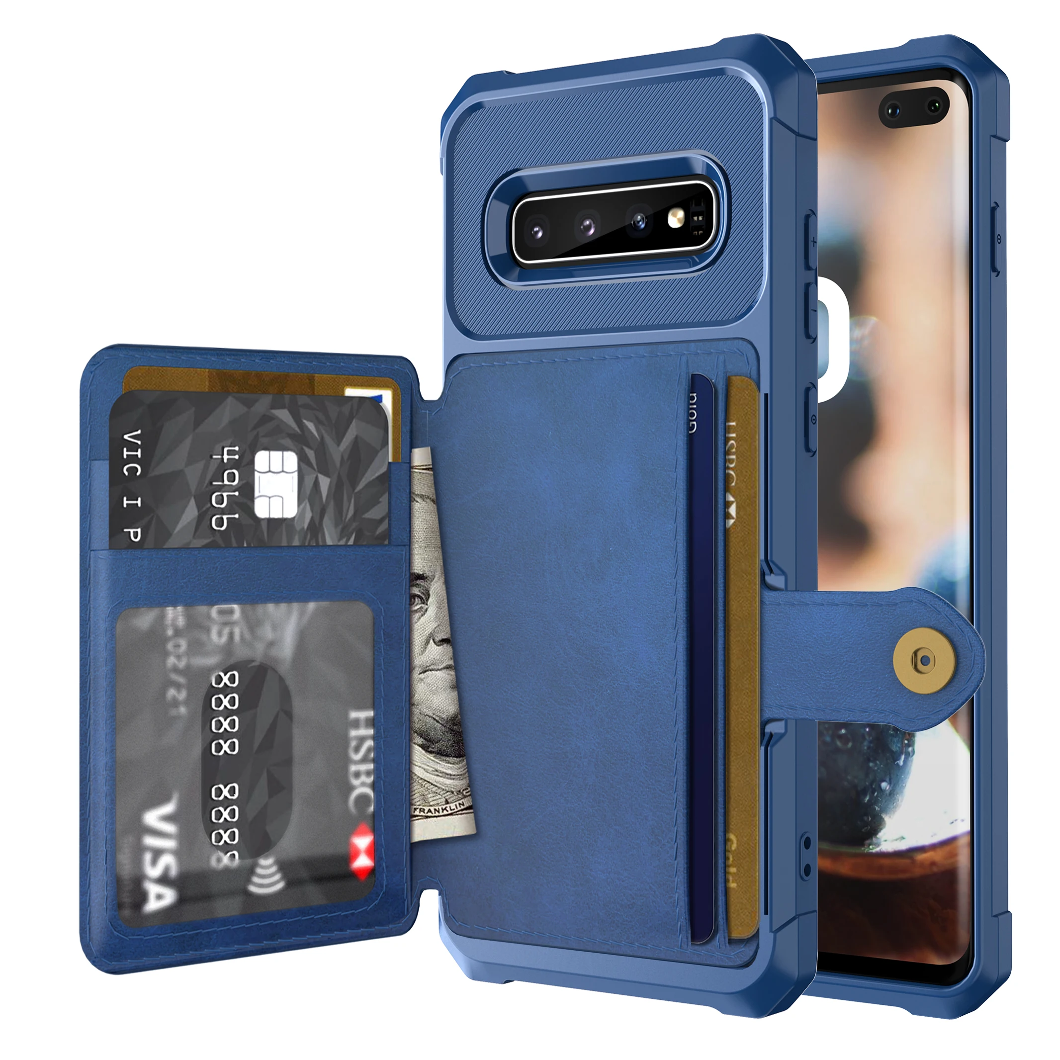 Делюкс многофункциональный кожаный бумажник чехол для samsung Galaxy S10 плюс S10e держатель для карт Гибридный Силиконовый бампер чехол на заднюю панель