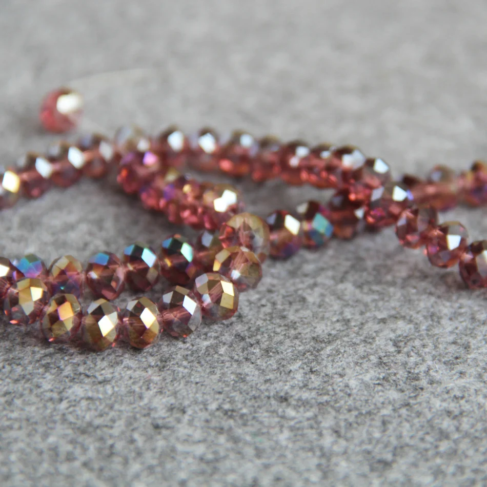 New 6*8mm Faceted Purple AB+ colorful glass Crystal beads stone loose 15inch Hand Made DIY Jewelry making design wholesale | Украшения и