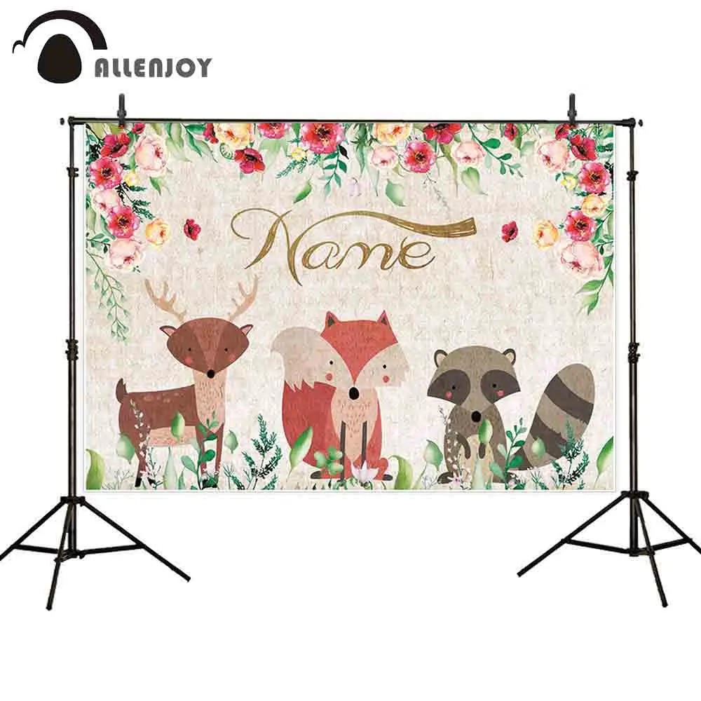 Фон для фотосъемки Allenjoy лиса цветок день рождения фон реквизит фотобудки портрет