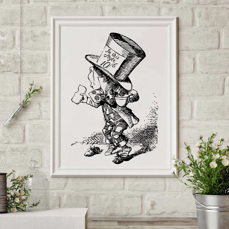 Alice in Wonderland Art Print Wall Picture canvas paintings poster printer of home decoration | Дом и сад