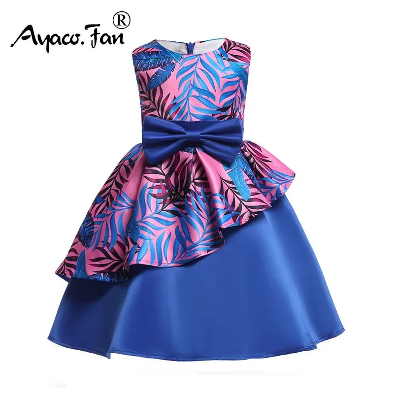 

New Elegant Bow Princess Dress 2019 Kids Party Dresses For Girls Cute Wedding Dress Children Christmas Costume Dress 2-10 Year