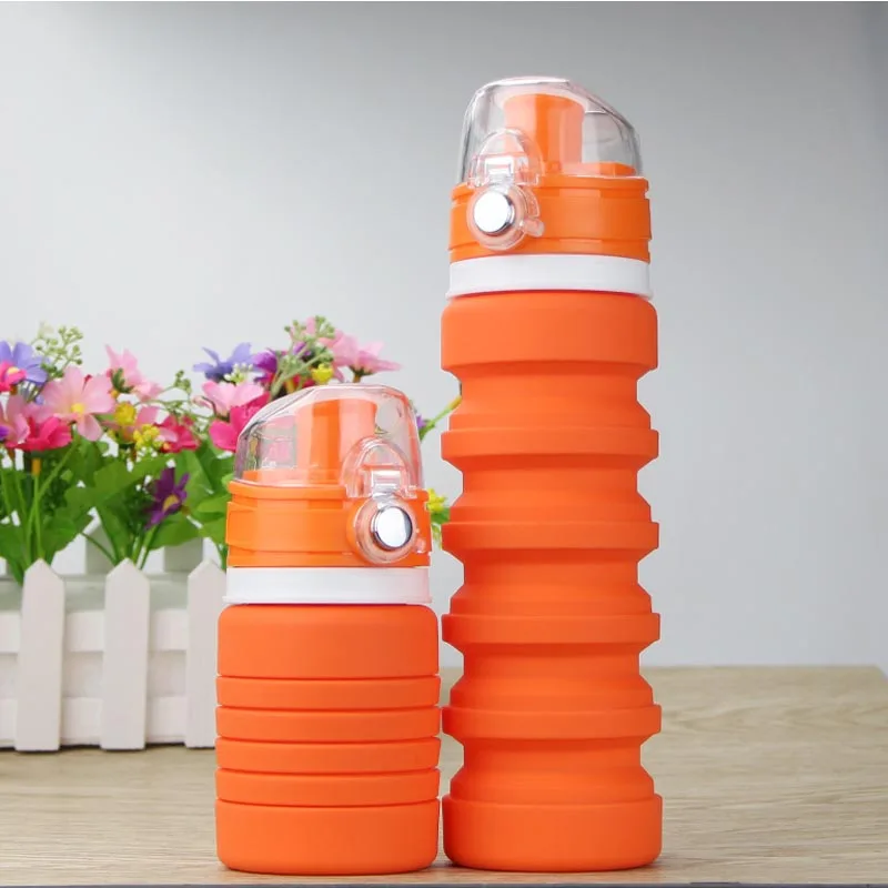 New Hot 500ml High Capacity Outdoor Sport Bottle Silica Travel Hiking riding Camp Fold Portable Telescopic Button Water | Спорт и