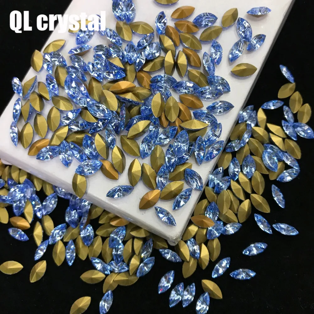 QL Crystal Pointback Rhinestones Navette Glass Nails for making jewelry and Nail 3D | Дом и сад