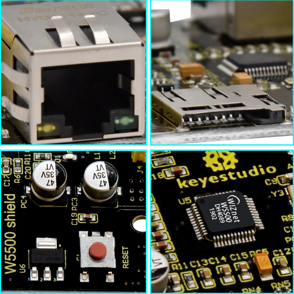 Плата расширения Keyestudio W5500 Ethernet Shield для управления Arduino (без POE) | Электронные