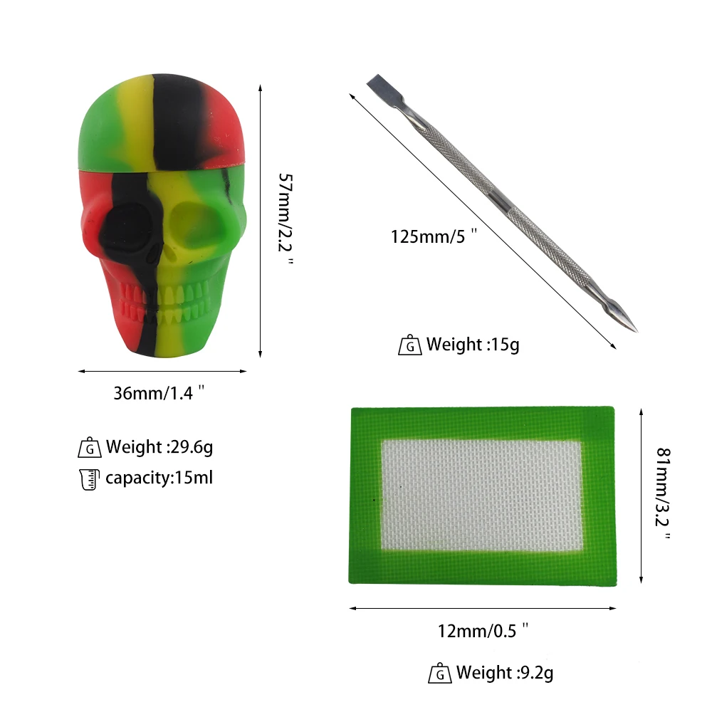 Нескользящий 1 антипригарный контейнер для воска с черепом и силиконовый