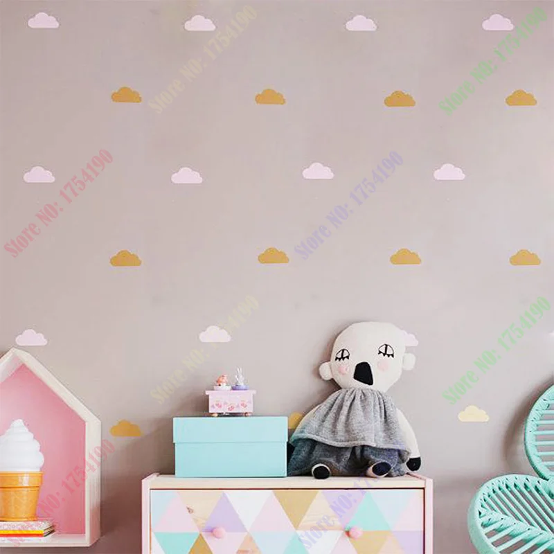 

New cute cloud pattern Wall Sticker Removable & Waterproof No pollution material for Baby bedroom kids living room decal