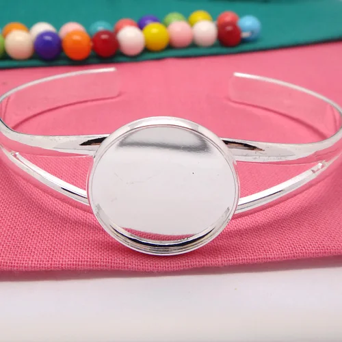 2 шт 20 мм оптом посеребренные Регулируемые браслеты и ювелирные изделия с