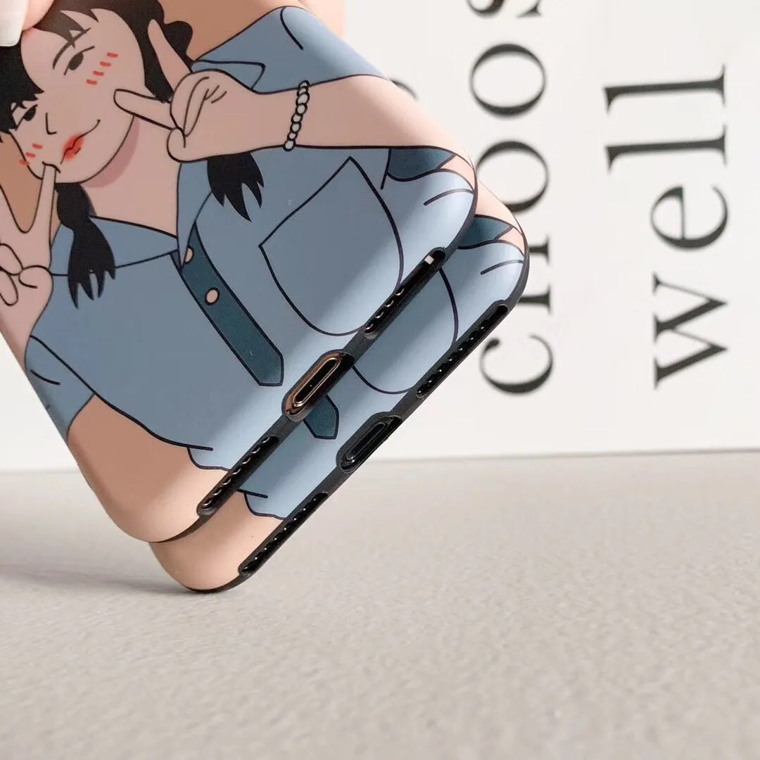 fashion funny Girl phone case for iPhone 6 6s 7 8 plus X XS XR max Cover Cute chic IMD soft shell cases capa |