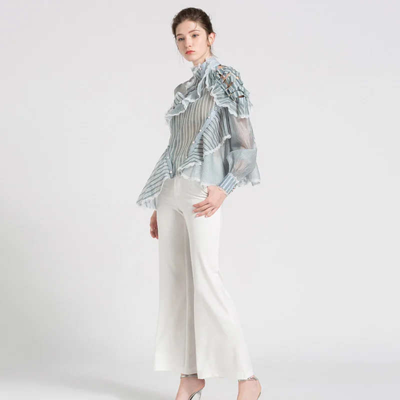 CHICEVER с открытыми плечами женская блузка дамы топы водолазка нерегулярные