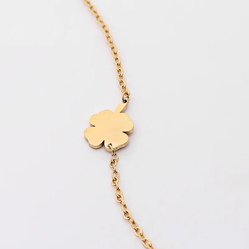 Браслет с клевером из нержавеющей стали четырьмя листьями для женщин лучшие