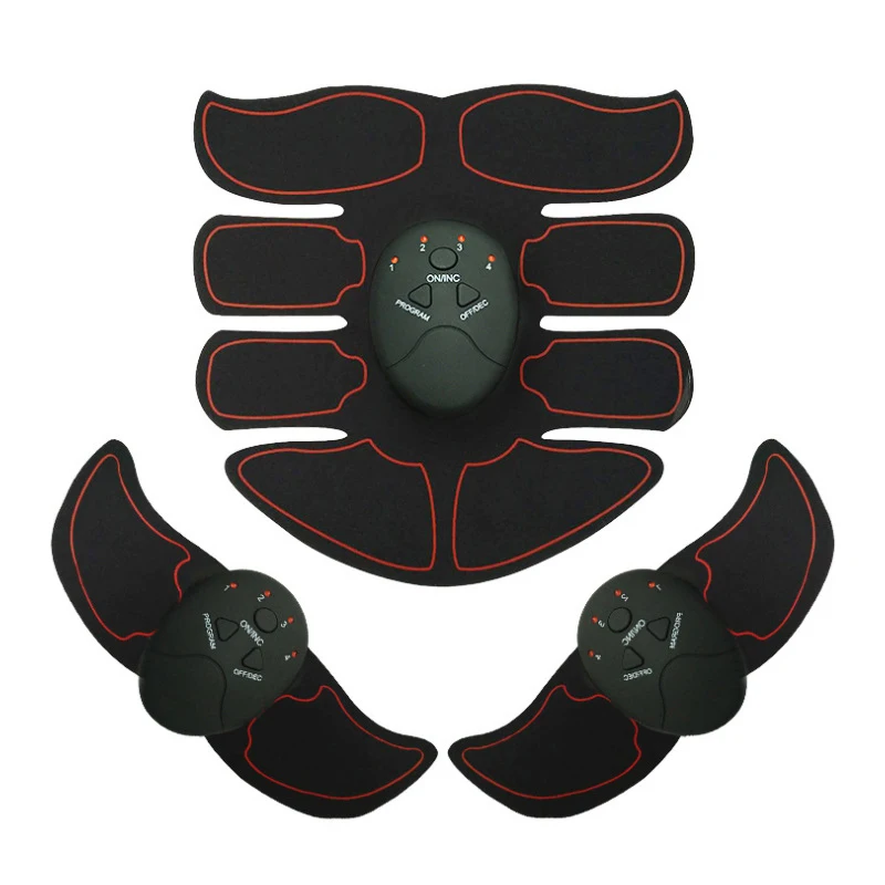 red set EMS тренажер для массажа мышц электронный массажер abs стимулятор мышц фитнес-инструменты для наращивания мышц подходит для рук живота - Цвет: red set