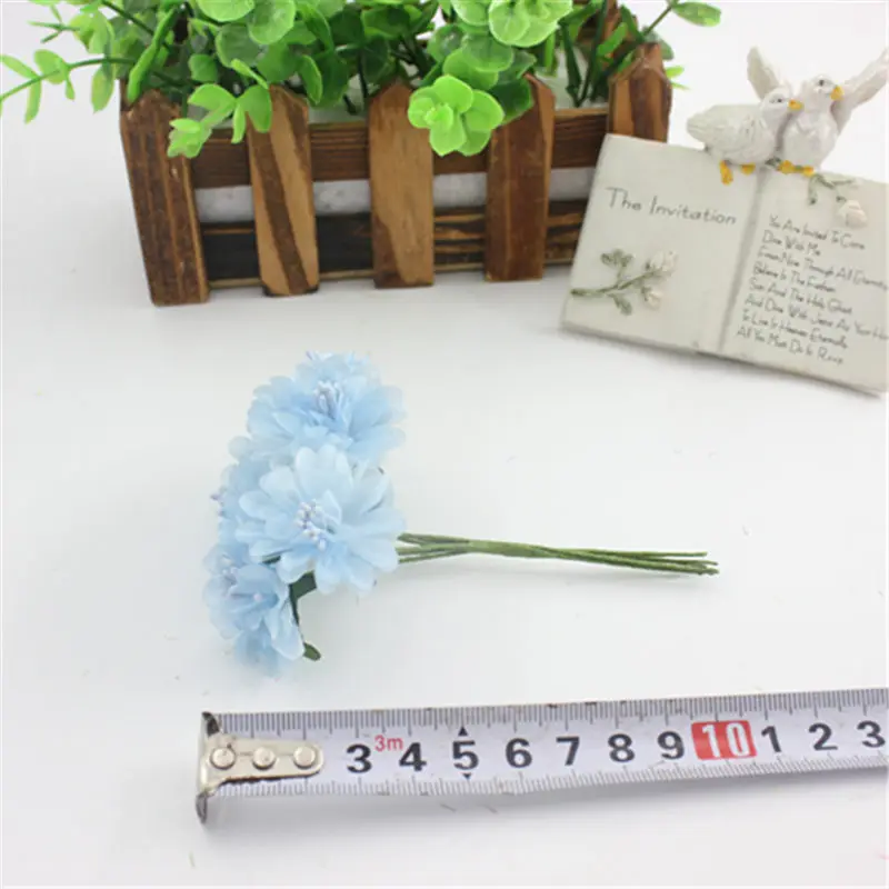 6 шт./лот миниатюрные шелковые искусственные розы букет свадебное украшение