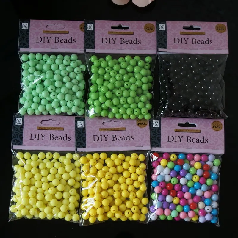 Акриловые однотонные разноцветные бусины для рукоделия 10 мм 12 | Украшения и