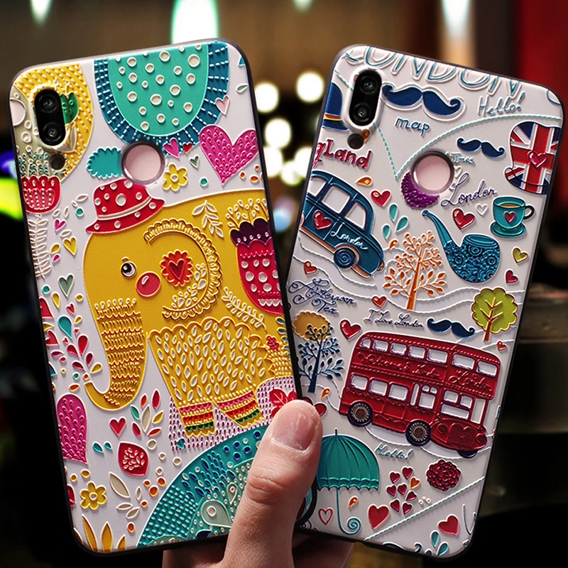 YonLinTan coque чехол для HuaWei p20 lite p20lite/p20 p 20 на заднюю панель телефона 3D Милые 360