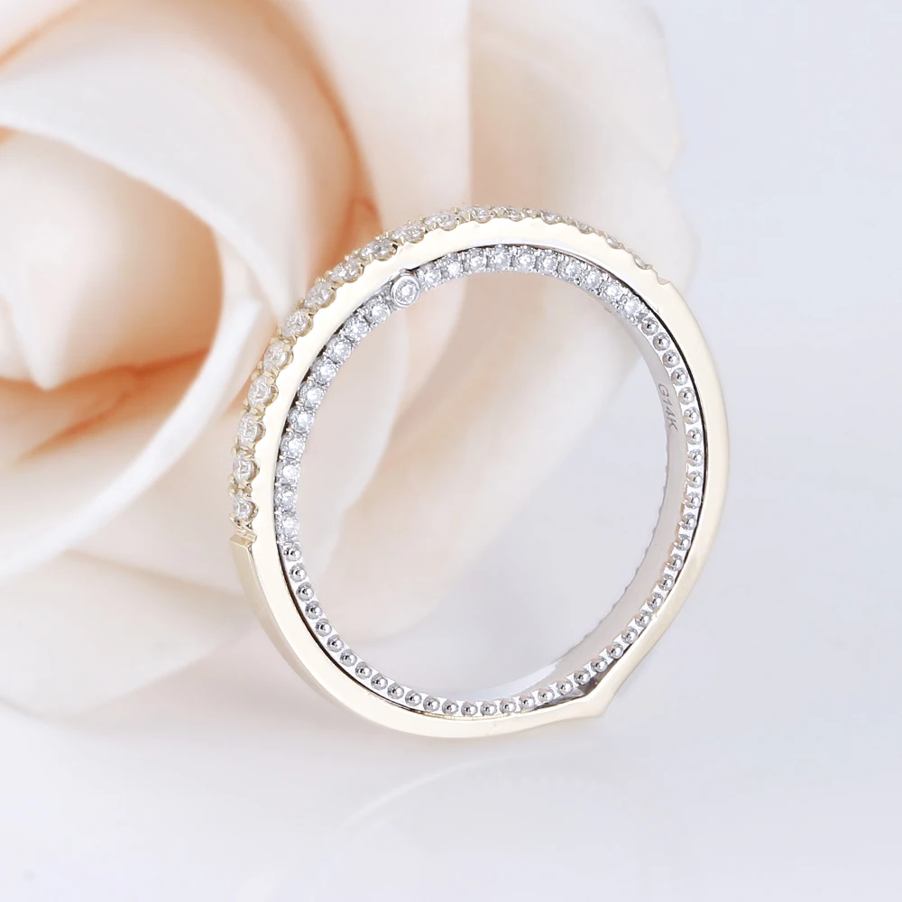 Трансвеститы 14 K белого и желтого золота Moissanite вечность Engagegement обручальное кольцо для женщин Stackale Тип