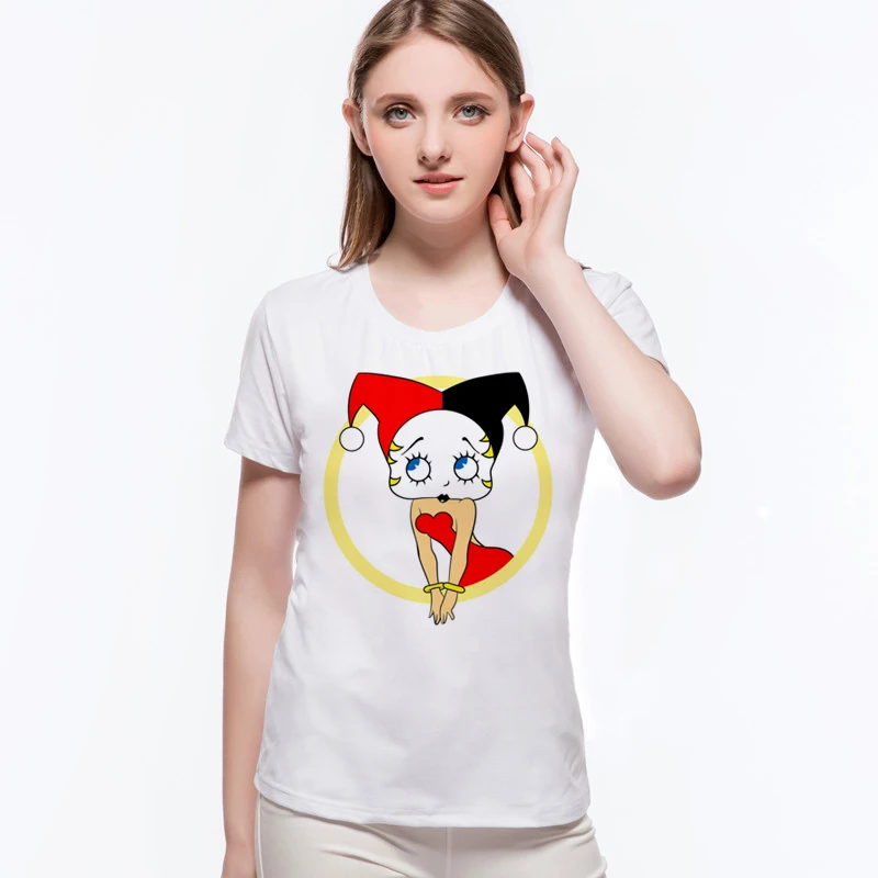 Betty Boop go swimwing 2020 новый бренд Одежда высшего качества для женщин Harajuku футболка в