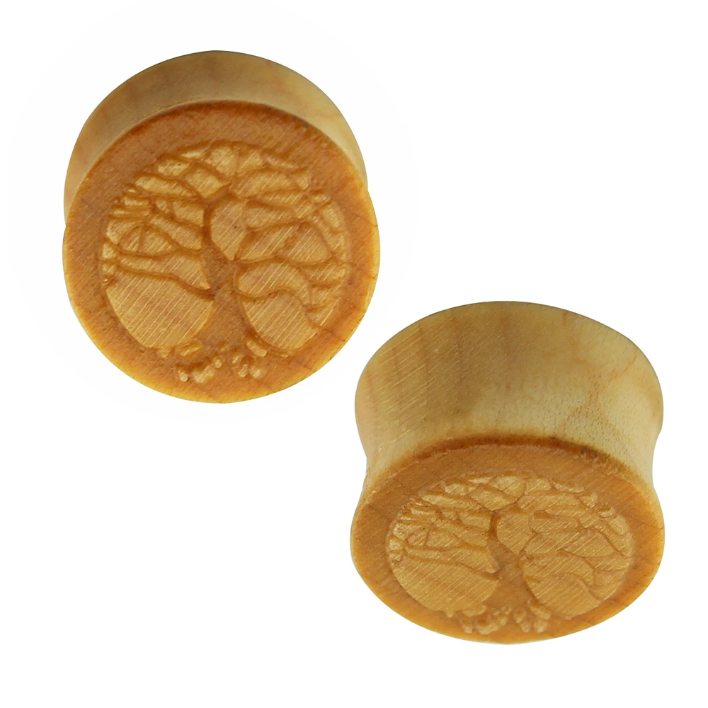 

10-14mm Tree Of Life Ear Plugs Tunnels Wood Ear Stretchers Plugs And Tunnels Ear Gauges Wood Plug Oreille Fleur Ear Piercing