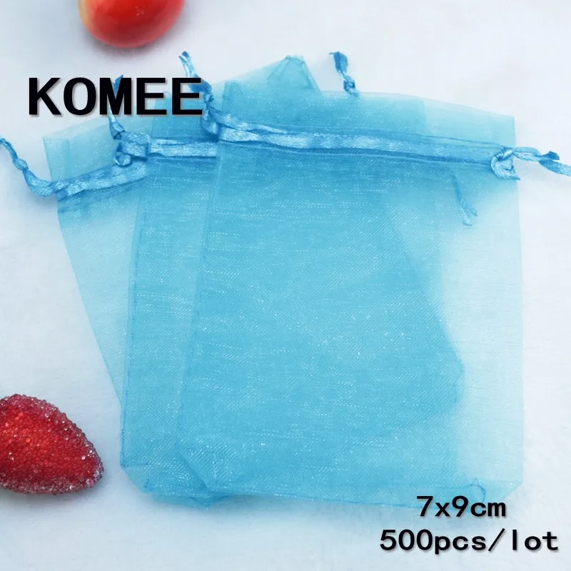 

Сумки из органзы, 500 шт./лот, 7x9 см, модные серьги и ожерелье, упаковочные витрины, подарочные пакеты с логотипом на заказ