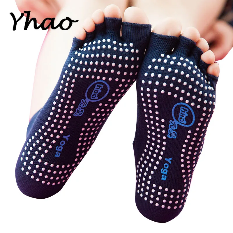 Yhao Йога Toeless носки нескользящие лодыжки сцепление носки для женщин профессиональный Пилатес фитнес спортзал спортивные носки