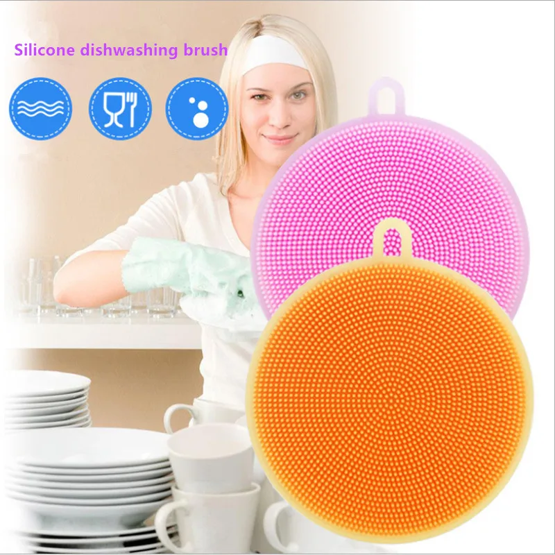 Многофункциональная щетка для чистки кухни силиконовая мытья посуды круговая