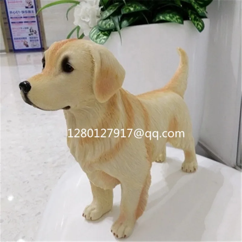 Cute Puppy Statue Simulation Animal Golden Retriever Dog Creative Resin Action Figure Collectible Model Toy 25CM BOX P1282 | Игрушки и