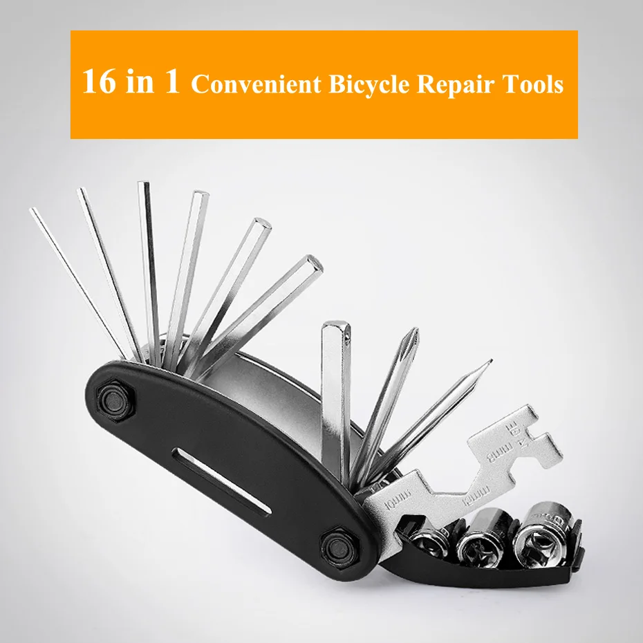 

16 in 1 Bicycle Tools Repair Kit Multifunction Mountain Bike Repair Tools Hex Spoke Cycling Screwdriver Tools Kits Set