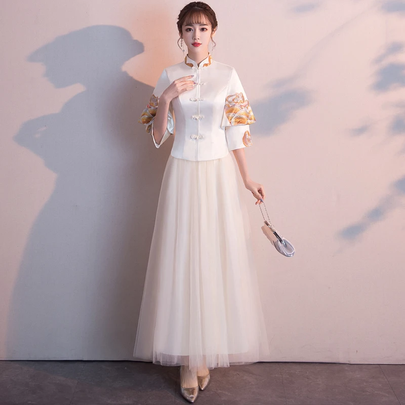 Women Flower Qipao Elegant Vintage Chinese Traditional Mandarin Collar Cheongsam Sexy Wedding Bridesmaid Dress Plus Size | Свадьбы и