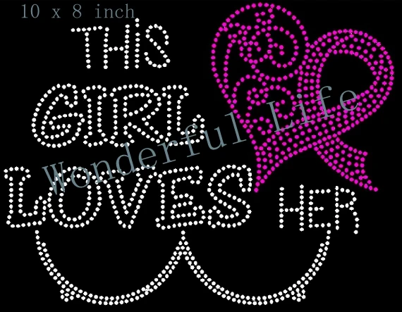 Бесплатная доставка горячая фиксация узор из страз железо на этой девочке любит