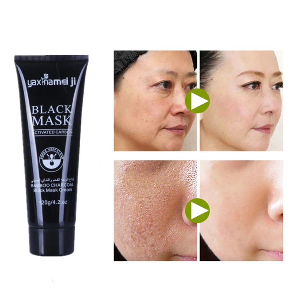 120g/tube Black Mask Skin Care Blackhead Remover Acne Treatment Charcoal Face Mask Peel Off Mask Blackhead Skin Care Nose Strips