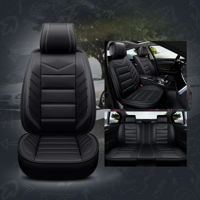 black-bz Чехол для автокресла из искусственной кожи для VW Amarok Bora CC Golf Variant Santana T-Roc jetta 4 6 mk5 mk6 Tiguan L Touareg - Название цвета: black-bz