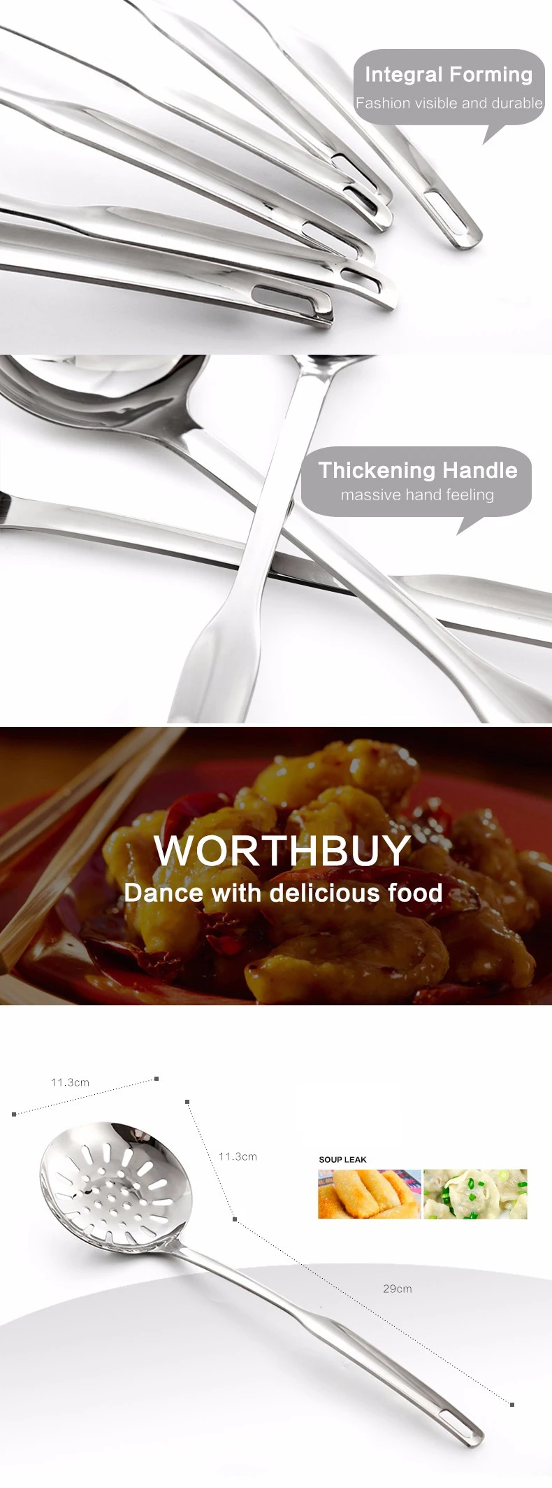 WORTHBUY набор кухонных инструментов из нержавеющей стали набор кухонных принадлежностей с длинной ручкой кухонные принадлежности ковш лопатка