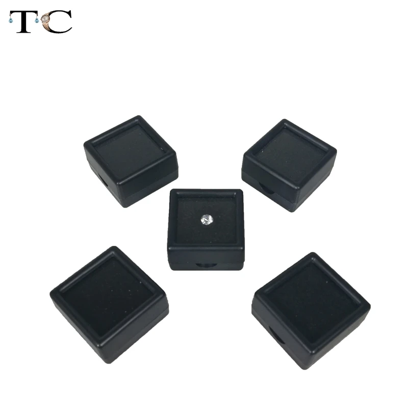 

5pcs/lot Loose Diamond Display Box Plastic Diamond Case Stone Storage Box Gem Organizer Holder 3*3*2cm