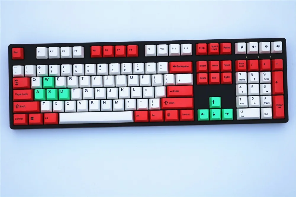 Красочные механические клавиатуры keycap OEM профиль PBT краситель-сублимированный 87/108 ключ красный/белый MX Переключатель ANSI раскладка только брелки