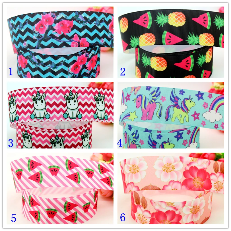 DHK 1 5 'Ƌ ярдов Цветок Единорог ананас печатная корсажная лента головной убор