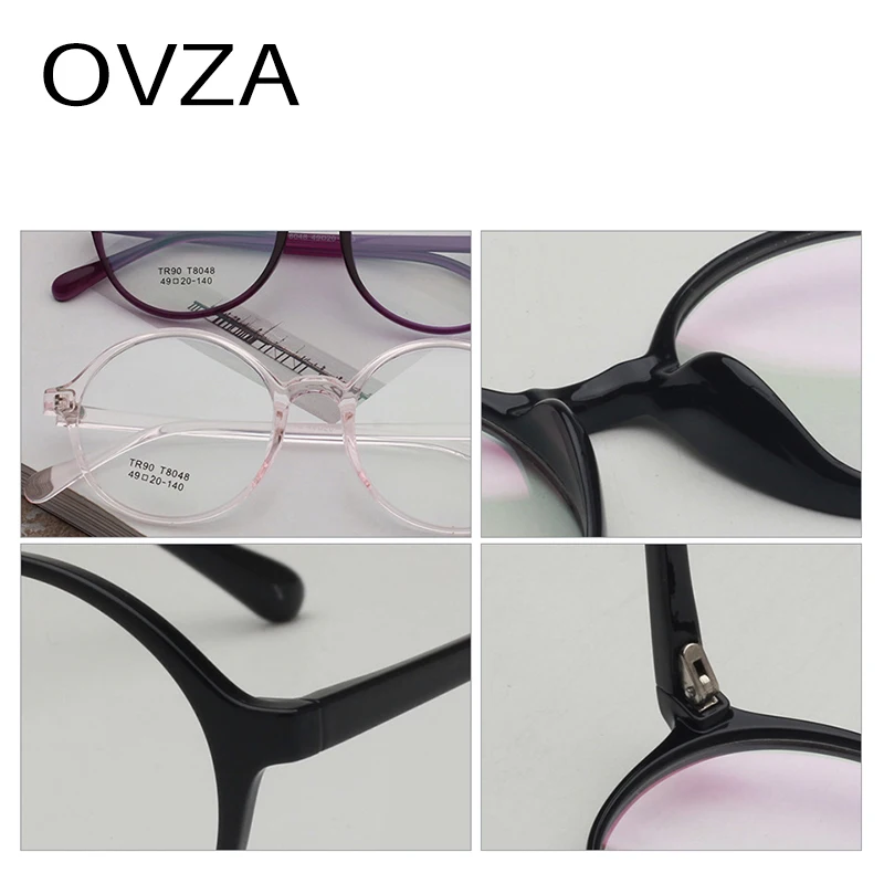 OVZA Fashion TR90 оправа для очков Ультралегкая прозрачная линза прозрачные очки для женщин и мужчин оптические очки с круглой оправой S5063