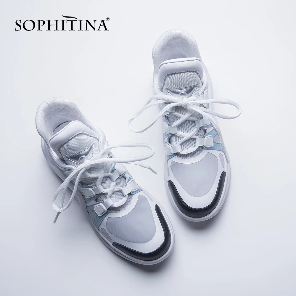 SOPHITINA/стильные женские кроссовки с круглым носком Повседневная обувь для