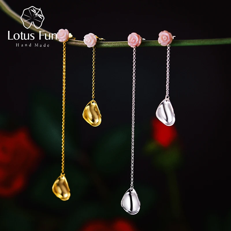 Lotus Fun реальные 925 серебро ручной работы дизайнер ювелирных украшений Sea Shell Нежная
