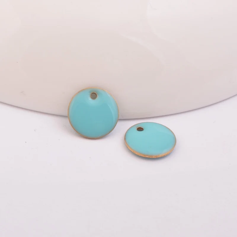 32 шт. Круглый Медный Шарм капельная смазка для браслета ожерелье эмалированная