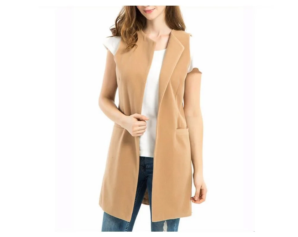WayToIan Длинная Верхняя одежда с разрезом сзади Жилеты Женская куртка пальто
