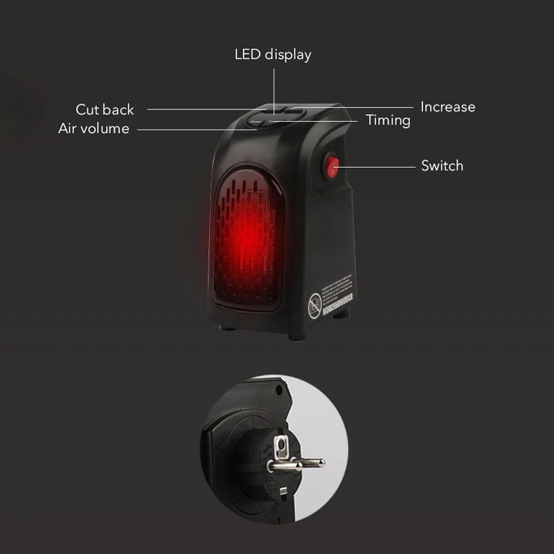 Mini Electric Home Handy Heater radiator thermostat Space Portable Office Room Appliance | Бытовая техника