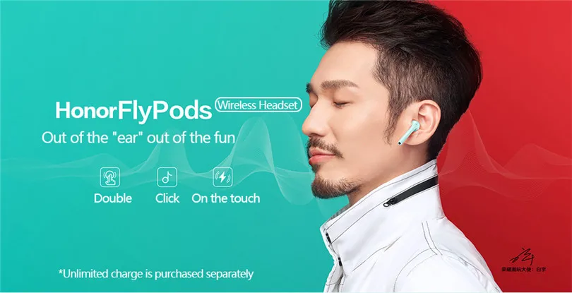 Honor Flypods Pro, беспроводные, водонепроницаемые, динамические наушники, Беспроводная зарядка с микрофоном, сенсорный, двойной кран, управление Bluetooth 5,0