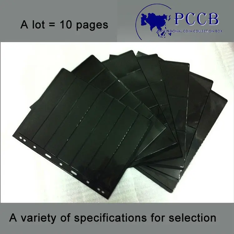 

10Pages/Lot Genuine PCCB Loose-leaf black pager of stamp album 12 kinds of specifications to choose for stamp album inners