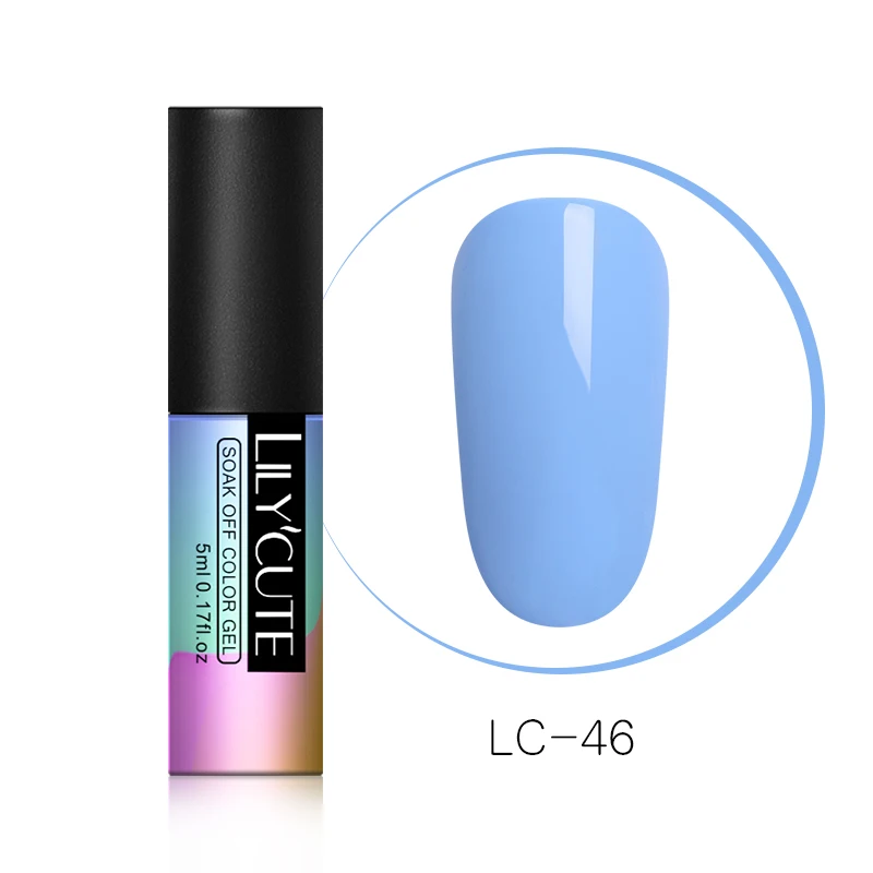 LC-46 LILYCUTE красный УФ Гель-лак чистый цвет ногтей пальто длительное Замачивание от дизайна ногтей Гель-лак для маникюра для дизайна ногтей - Цвет: LC-46