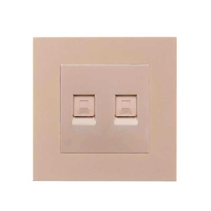 Double Rj45 Rj45 настенная розетка Интернет-розетка с ТВ-розеткой двойная компьютерная розетка ПК пластиковая панель RJ45 Интернет-компьютерный разъем - Тип: Double Rj45