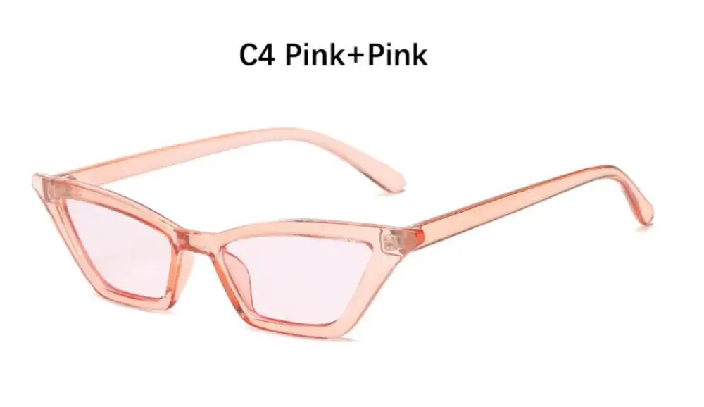 C4 pink pink 10 шт. винтажные Cateye солнцезащитные очки женские классические брендовые дизайнерские узкие очки ретро женские красные солнечные очки роскошные черные очки - Цвет линз: C4 pink pink