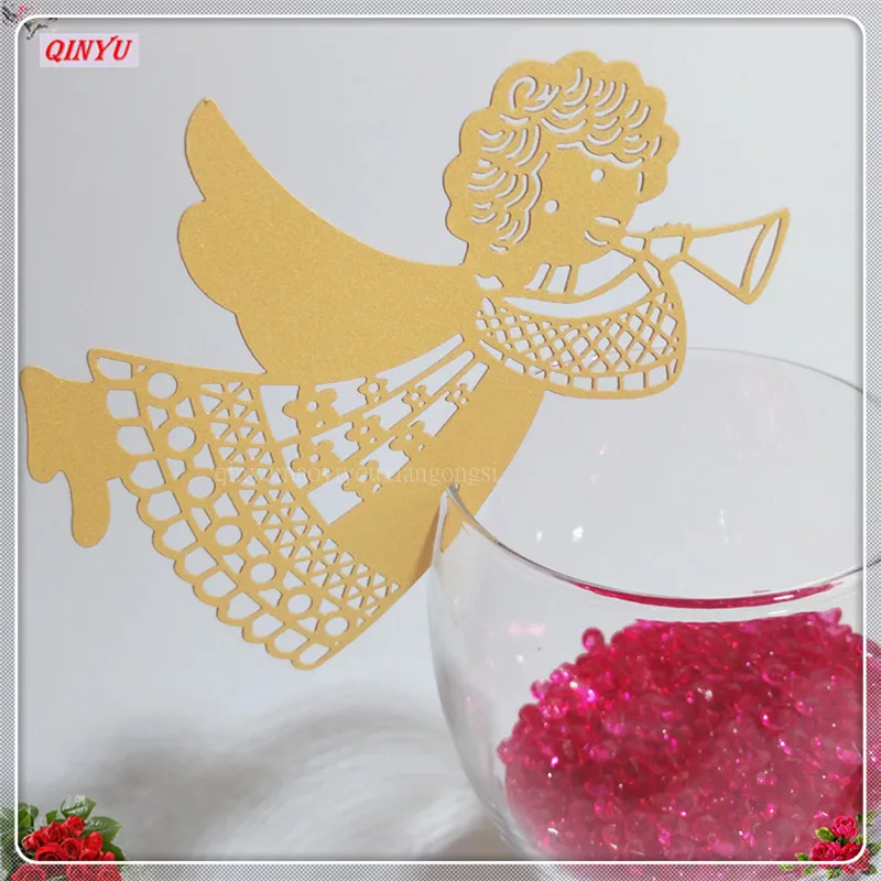 Лидер продаж 2018 100 шт. стакан для вина с лазерной резкой в виде ангела держатель